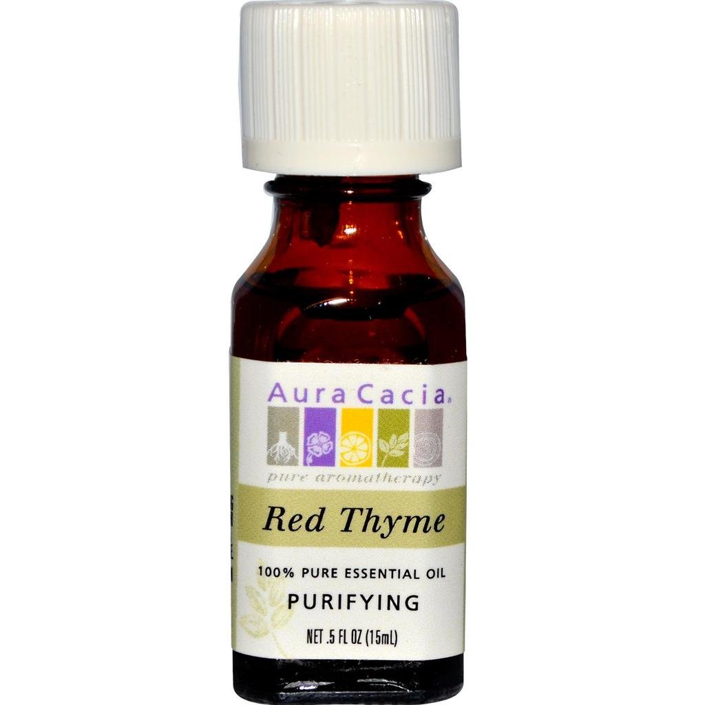 Aura Cacia Red Thyme Essential Oil | 0.5 oz bottle