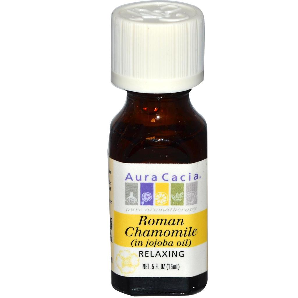 Aura Cacia Roman Chamomile in Jojoba Oil | 0.5 oz bottle