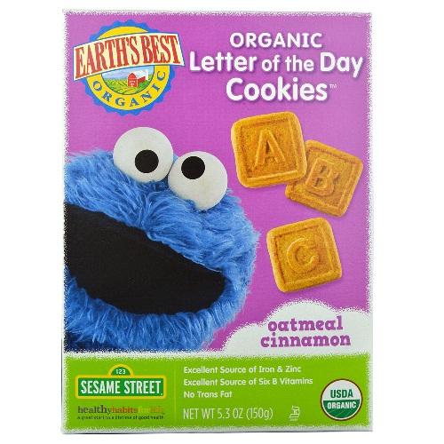 Earth's Best Sesame Street Oatmeal Cinnamon Cookies | 5.3 oz box (Case of 6)