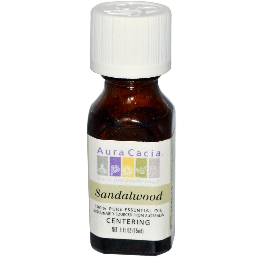 Aura Cacia Sandalwood Essential Oil | 0.5 oz bottle