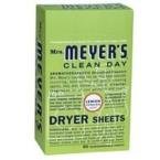 Mrs. Meyers Lemon Verbena Dryer Sheets | 80 pack (Case of 12)