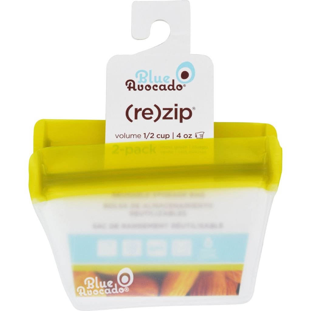 (re)zip Stand-Up 1/2 cup Reusable Storage Bag - Green | 2 pack