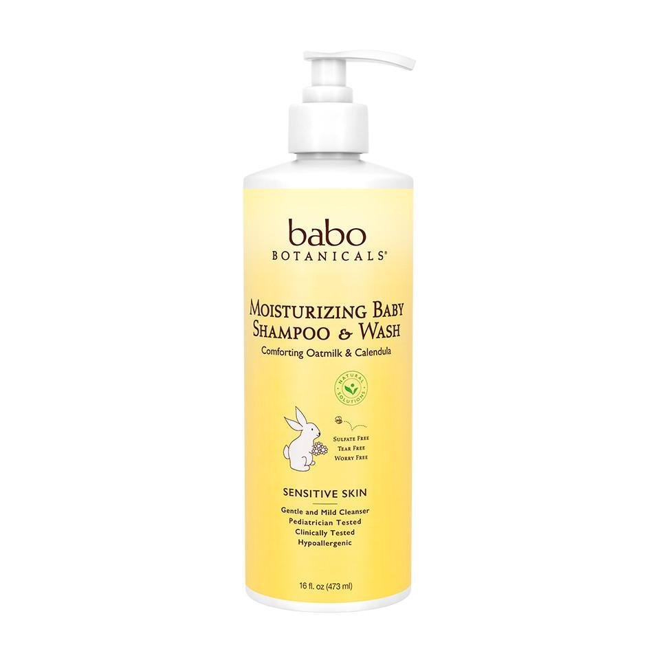 Babo Botanicals Baby Shampoo and Wash w/ Moisturizing Oatmilk | 16 oz bottle