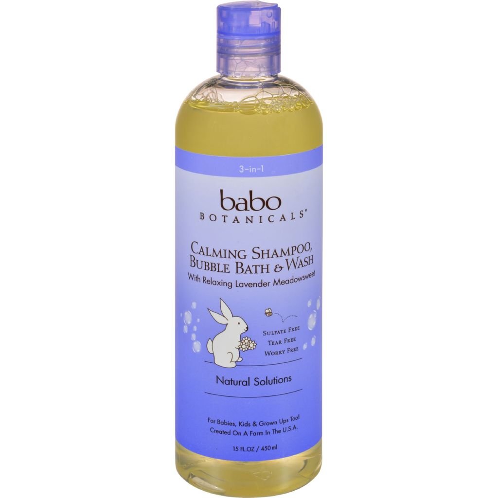 Babo Botanicals Shampoo Bubble bath and Wash - Calming Lavender | 15 oz