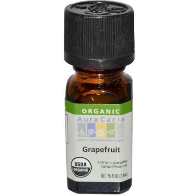 Aura Cacia Organic Grapefruit Essential Oil | 0.25 oz bottle