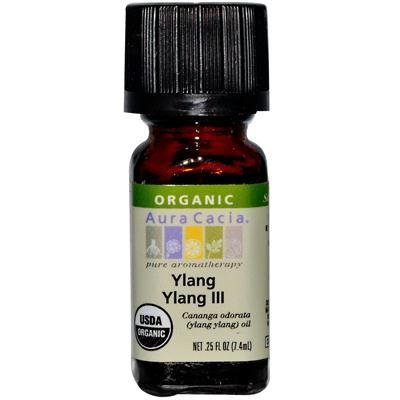 Aura Cacia Organic Ylang Ylang Essential Oil | 0.25 oz bottle