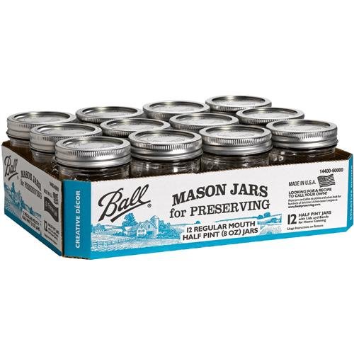 Ball Mason Regular Mouth Half Pint Jar | 8 oz jar (Case of 12)