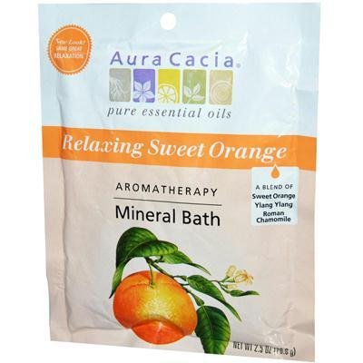 Aura Cacia Mineral Bath Relaxing Sweet Orange | 2.5 oz pack (Case of 6)