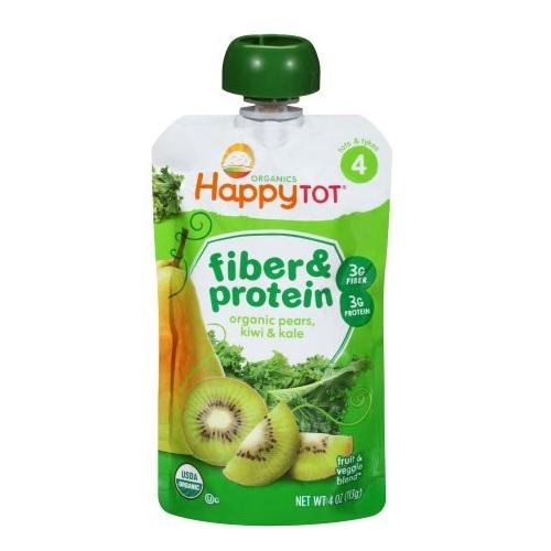 Happy Tot Fiber and Protein - Pear, Kiwi, Kale | 4 oz pouch (Case of 16)