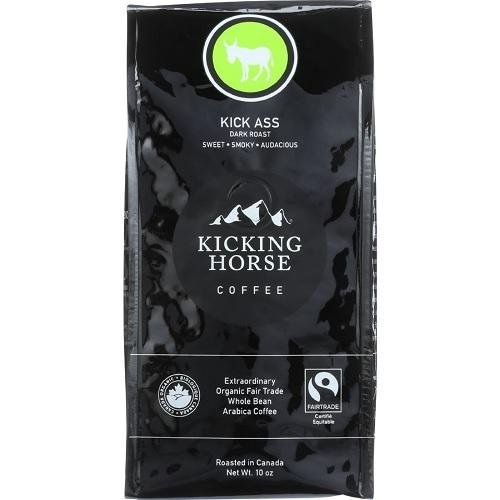 Kicking Horse Whole Bean Coffee - Kick Ass Dark Roast | 10 oz bag (Case of 6)