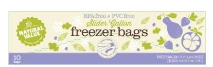 Natural Value Slider Gallon Freezer Bags | 10 ct box (Case of 12)