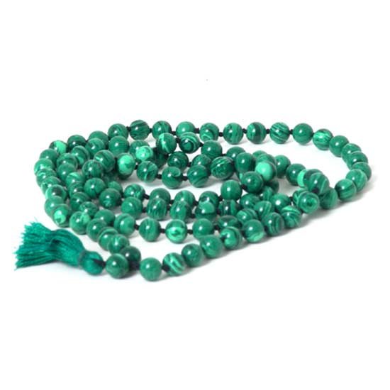 108 Malachite Mala Beads Necklace -  Japa Mala - Japa Neklace - Tassel Necklace by OMSutra