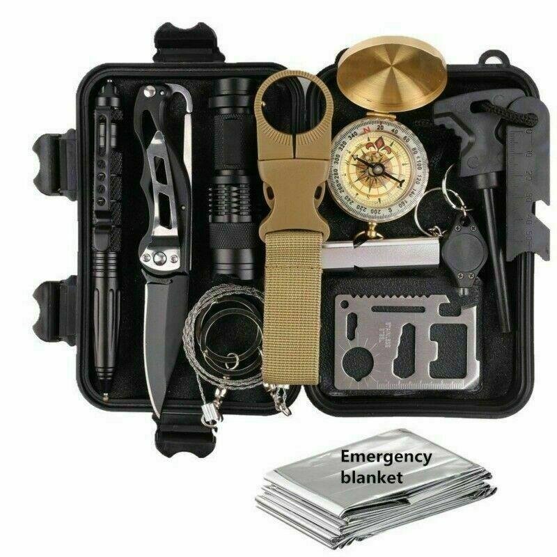 14 in 1 Outdoor Emergency Survival Gear Kit Camping Tactical Tools SOS EDC Case by VistaShops