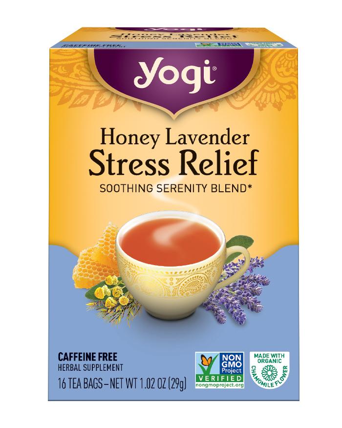 Yogi Teas Honey Lavender Stress Relief Tea | 16 bag box (Case of 6)